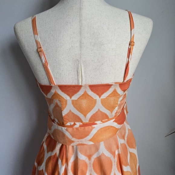 Anthropologie, New, Maeve Freya Coral Poplin Fit & Flare Midi Sun Dress, Size 6 - Picture 8 of 15